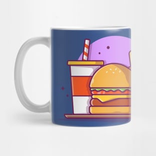 Burger, French fries And Soft Drink Cartoon Vector Icon Illustration Mug